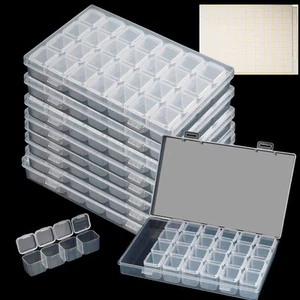 8 Pack 28 Grids Diamond Paint Storage Boxes 224 Slots Plastic Bead Organizer... - Picture 1 of 7