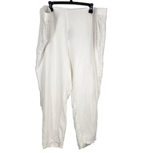 J Jill Love Linen Womens Pants Size 3X White Pull On Elastic Waist Tapered Beach - Picture 1 of 9