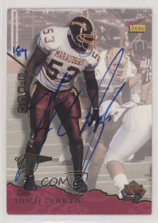 1995 Signature Rookies Tetrad Auto /5000 Hugh Douglas #10 Auto RC - Image 1 of 2