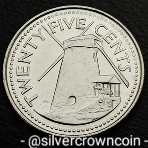 Barbados 25 Cents 2011. KM#13a. Quarter Dollar coin. Morgan Lewis Windmill. - Picture 1 of 7