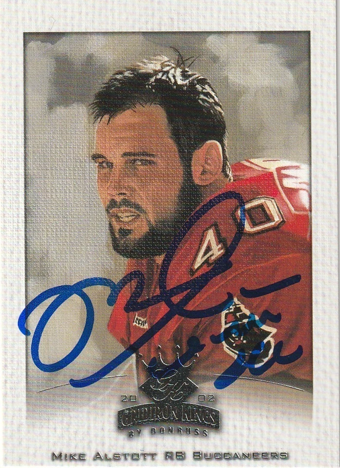 MIKE ALSTOTT TAMPA BAY BUCCANEERS  SIGNED 2002 DONRUSS GRIDIRON KINGS CARD #94 - Image 1 of 1