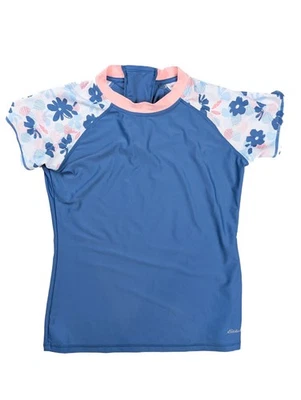 Eddie Bauer Aquatic Guard Pink Back Zipper Swim Shirt Girl's Size Large 14/16 - Image 1 of 4