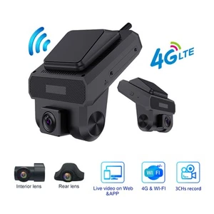 Triple Lens 4g Lte Dash Cam 3 Channel Car Dash Camera Remote Live View ADAS GPS - Picture 1 of 10