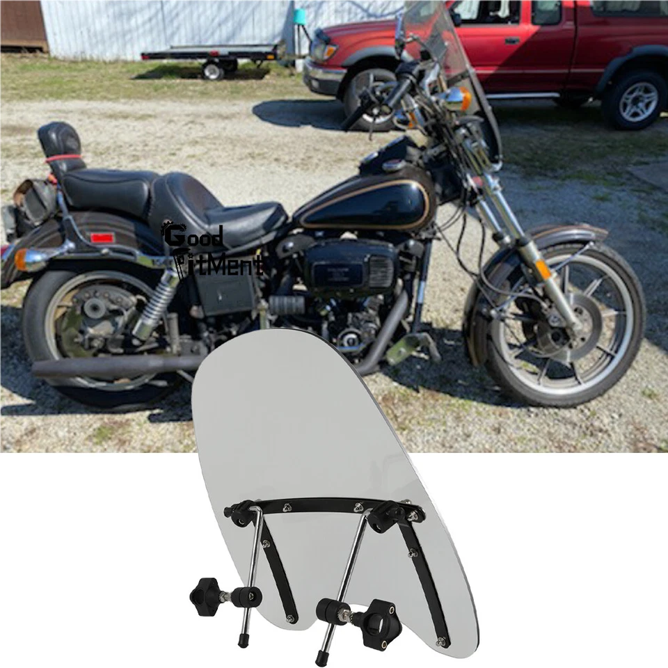 For Harley Davidson Sturgis FXB 1981 1982 1983 Motorcycle Smoke Len Windshield Foto 1 de 4