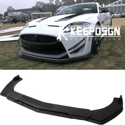 For Jaguar XKR-S XKR XK XJ XF XFR Carbon Fiber Front Bumper Lip Splitter Spoiler - Изображение 1 из 4