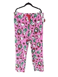 Sanrio Hello Kitty Christmas Holiday Pink Pajama Pants NEW - Size Medium - Picture 1 of 3
