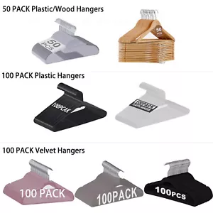 100 PCS Non-slip Clothes Hangers Suit Hangers Space Saving Home Organization - Picture 1 of 47