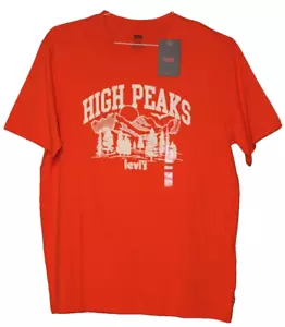 Levis T Shirt Mens Small Orange High Peaks San Francisco Short Sleeve - Picture 1 of 5