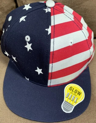 GORRA DE BÉISBOL ROJA/BLANCA/AZUL BRILLA EN LA OSCURIDAD NIÑOS TALLA 4-7 AÑOS ¡SÚPER LINDA!! Foto 1 de 4