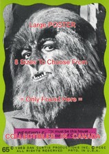 DARK SHADOWS 1969 #65 WEREWOLF Eyes = POSTER Trading Card 3 SIZES 17-18-19"