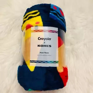 Crayola X Crayola Peluche Coperta da Lancio Colore Navy Pastello Coperta Morbida Accogliente - Foto 1 di 6