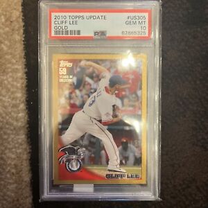 2010 Cliff Lee RC Rookie Topps Update Gold PSA 10