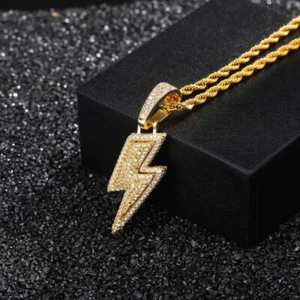 Hip Hop High Quality Shining Pendant Necklace 18k Real Gold Plated Rap Jewelry - Picture 1 of 21