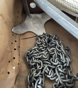 7.5kg bruce style boat anchor 7m 8mm Chain Plus 2 Bow Shackles, No Rope - Picture 1 of 1