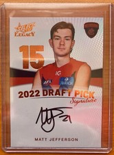 2023 AFL SELECT LEGACY MATT JEFFERSON 2022 DRAFT PICK SIGNATURE MELBOURNE DPSC15