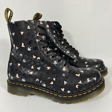 Dr. Martens 1460 Pascal Wild Heart Printed Lace-up Boot Black Women 6