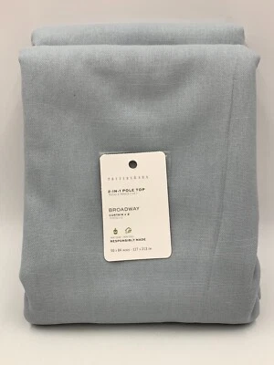 Pottery Barn 百老汇棉衬里窗帘布蓝色 50 x 108 套装 2 #N136 — 第 1/4 张图片