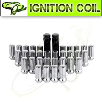 32 tuercas estrías cromadas 14x1,5 para Toyota Tundra Ford Chevy Silverado + 2 llaves Foto 1 de 4