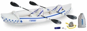 Sea Eagle 370 Pro 3 Person Inflatable Portable Sport Kayak Canoe Boat w/ Paddles - Picture 1 of 3