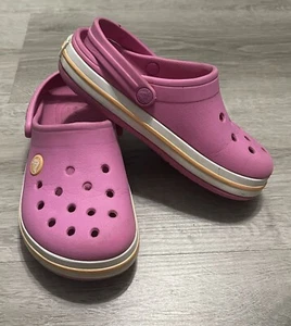 Crocs Children Pink, White & Orange Classic Sandals Slip On Size 11C - Picture 1 of 7