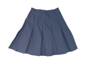 Navy Blue Pleated School Uniform Skirt Side Zip, Button Waist (Size 16) NWT - Picture 1 of 5