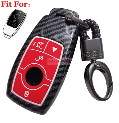 Funda Carcasa Llavero ABS Duro Inteligente Control Remoto Fibra Carbono Ajuste Mercedes Benz GLC GLE Foto 1 de 4