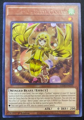 Lyrilusc - Beryl Canary - Yugioh - LED8-EN035 - Misprint Missing Card Title - Image 1 of 2