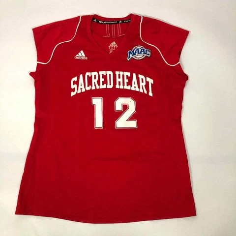 Sacred Heart Pioneers Adidas Womens Jersey Medium Volleyball Red White NCAA #12 Cover