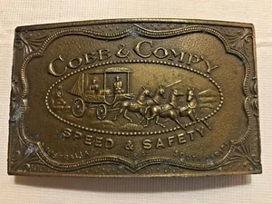 VINTAGE NAPOLEON EMPEROR BELT BUCKLE - COBB & COMP'Y Speed & Safety STAGECOACH - Picture 1 of 4