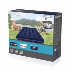 Bestway Double Airbed Air Mattress Guest Bed Camping Bed Travel Cot Blue 191x137 - Picture 1 of 4