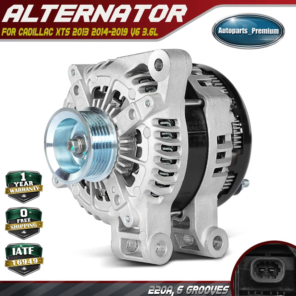 Alternador para Cadillac XTS 2013 2014-2019 V6 3,6 L 220A 12 V CW polea de 6 ranuras Foto 1 de 4