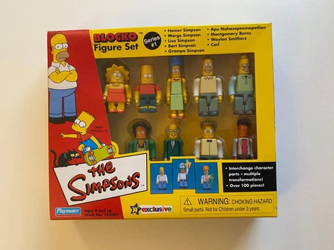 The Simpsons Blocko Figure Set Series #1 Sealed 2002 Playmates Cover