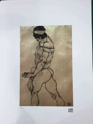 Litografía Egon Schiele off set cm 50x70 firma en losa con certificado Foto 1 de 4