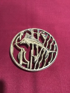 VTG GLO-MAR ARTWORKS INC. Solid Brass Swordfish Trivet Stand Decorative Kitchen - Picture 1 of 3