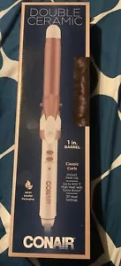 Conair Double Ceramic 1 1/4 inch Barrel Double Ceramic Curling Iron Rose Gold - Picture 1 of 2