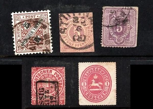 Germany 1875 5 Pfennige & Wurttemberg 5pf Braunschweig 1865 Coat of Arms &Others - Picture 1 of 10