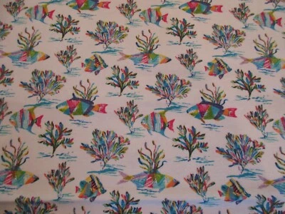 Bright Ocean - Tela de franela acurrucada por comprar - Coloridos peces y coral Foto 1 de 4