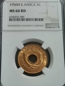 East Africa 5 Cents 1956 NGC-66 RD TOP POP - Picture 1 of 3
