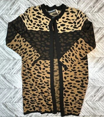 Винтажный длинный свитер с анималистическим принтом Sag Harbor размер Petite средний кардиган - Изображение 1 из 4