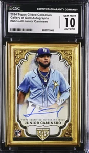**🔥 2024 Topps Gilded Junior Caminero Gold Auto /50 CGC 10 /Auto 10 🔥** - Picture 1 of 2