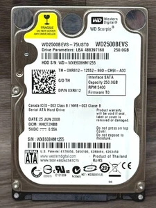 Western Digital Scorpio WD2500BEVS 250GB SATA I 2.5" Internal Hard Disk Drive - Photo 1/4