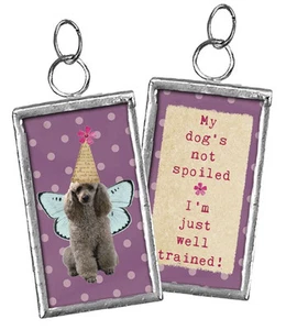 My dog is not spoiled, I am just well trained" rectangle charm  - Picture 1 of 1