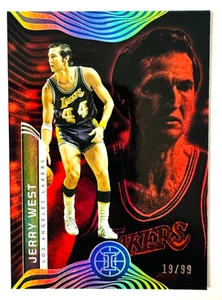 Tarjeta Trofeo Paralela 2021-22 Panini Illusions Jerry West ROJA #/99 ¡Leyenda de los Lakers! - Imagen 1 de 3