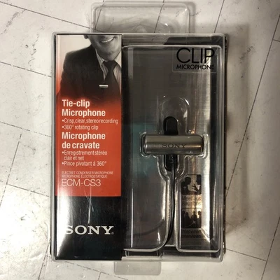 SONY ECM-CS3 Tie Clip Wired Microphone OmniDirectional Electret Condenser Mic - Image 1 of 4