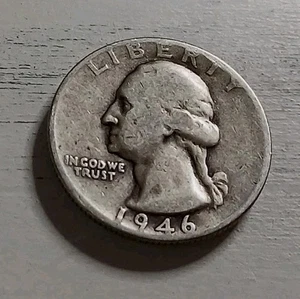 1946-P Washington Quarter 90% Silver ~ Free Shipping! #3 - Picture 1 of 2