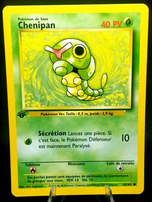 Pokemon Card - French 1st Edition Chenipan Caterpie (45/102) Base Set ***NM*** - Image 1 of 2