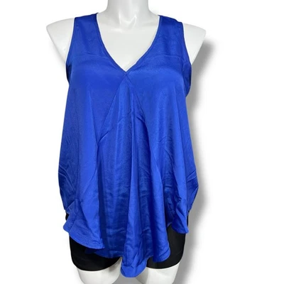 Blusa camisa sin mangas pulóver azul fluido XL Y2K Xhilaration para mujer satinada  Foto 1 de 4