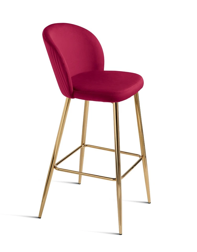 Set 2 Hocker Samt Mit Polsterung für Esszimmer Oder BAR CIC-809 - Bild 1 von 1