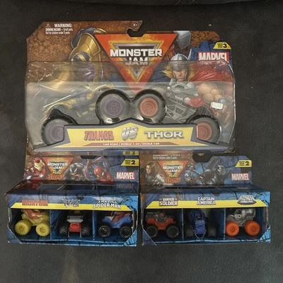 Nuevo Monster Jam MARVEL SERIE 2 Mini Camión Thanos VS Thor Serie 3 Lote  Foto 1 de 4