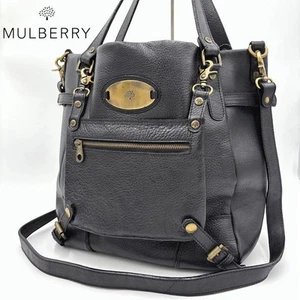 MULBERRY Hand Bag Tote Purse 2way Leather Black Authentic - Picture 1 of 24